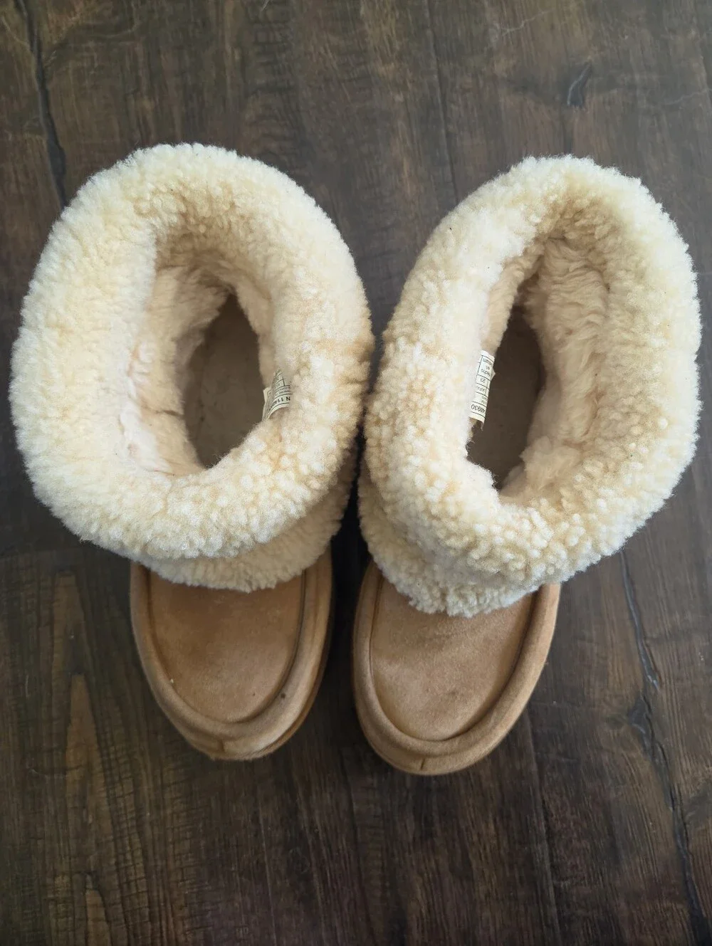 UGG Classic Ultra Mini Braid Chestnut Suede Sheepskin Ankle Boots Women's Size 6